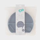 All4Ella | Silicone Plate with Straw & Spoon - Slate Blue