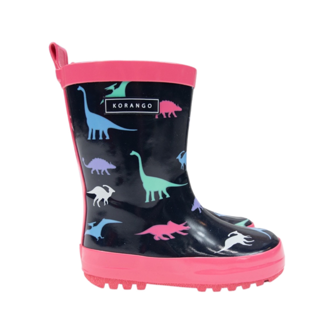 Korango | Gumboot: Dino Print Hot Pink/Navy