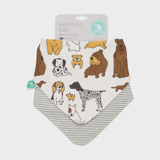 All4Ella | Bandana Bibs 2 pk - Reversible - Dog Breed