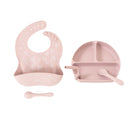 All4Ella | Silicone Plate with Straw & Spoon - Dusty Pink
