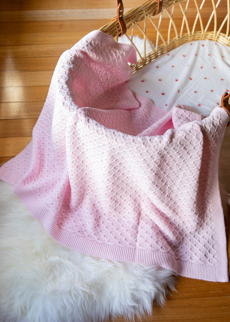 PINK LACE KNITTED BLANKET | EMOTION & KIDS