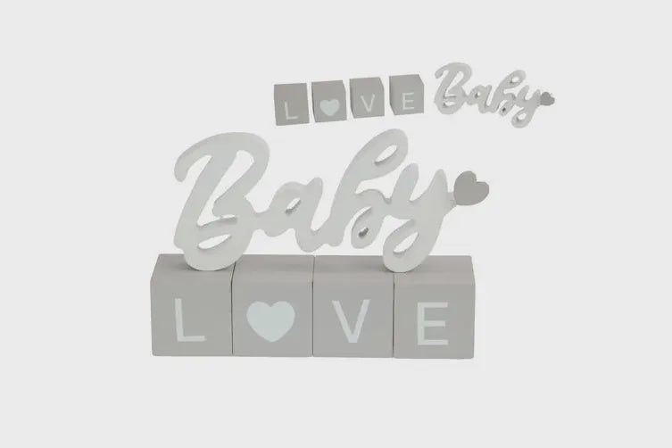 Baby Love Block With Heart Figurine - 16cm