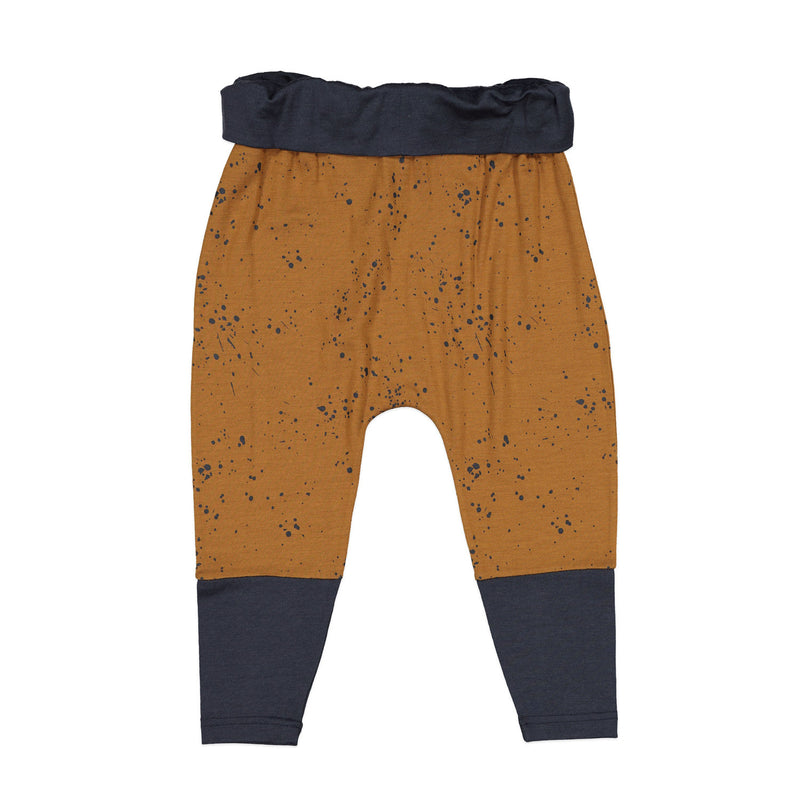 LFOH | Frankie Dropcrotch  - Mustard Paint Splatter Merino Pants