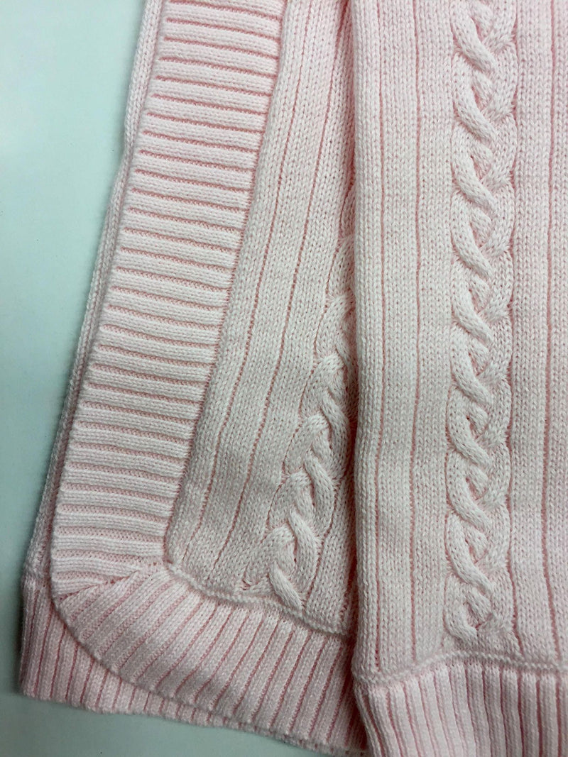 Beanstork | Classic Cable Blanket - Pale Pink