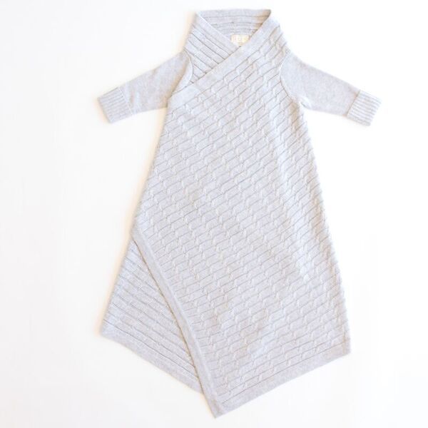 JUJO Baby 100% Cotton Knit Silver Grey Cable Shwrap
