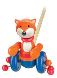 Push Along Toy Wooden - Fox