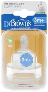 Dr Brown's | Wide neck Level 2 teats - 2 per pack (3m+)