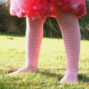 COLUMBINE | Merino Wool Tights - Pink Stripe