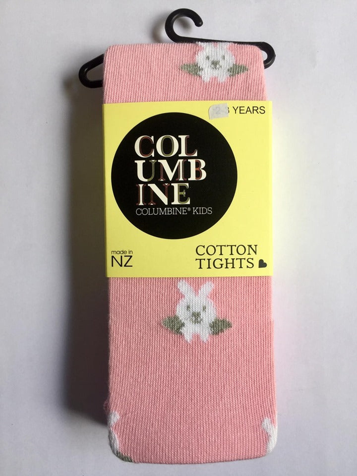 COLUMBINE | Pink Bunnies Cotton Tights