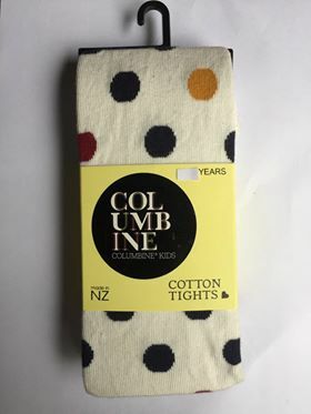 COLUMBINE | Patterned Cream Spot Cotton Tights