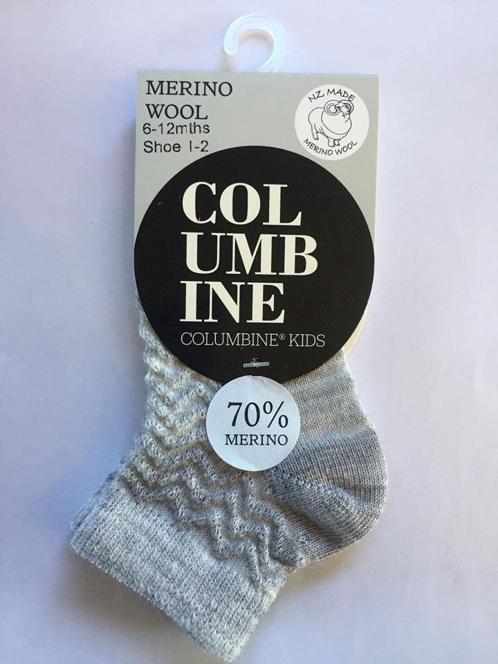 COLUMBINE | Merino Crop Socks - Grey