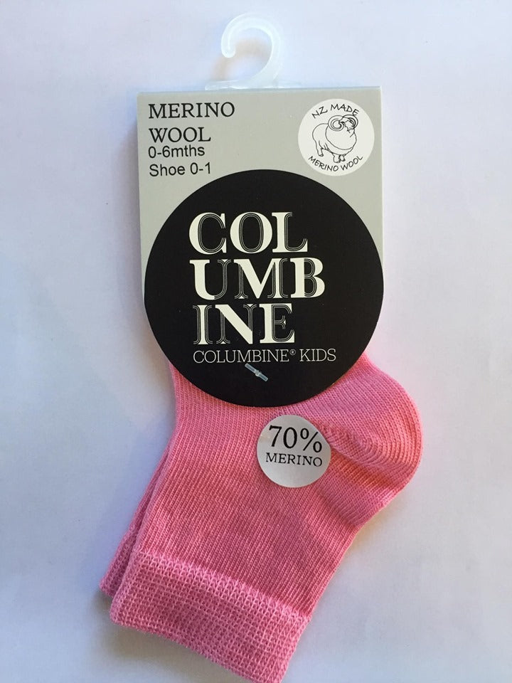 COLUMBINE | Merino Crop Socks - Pink