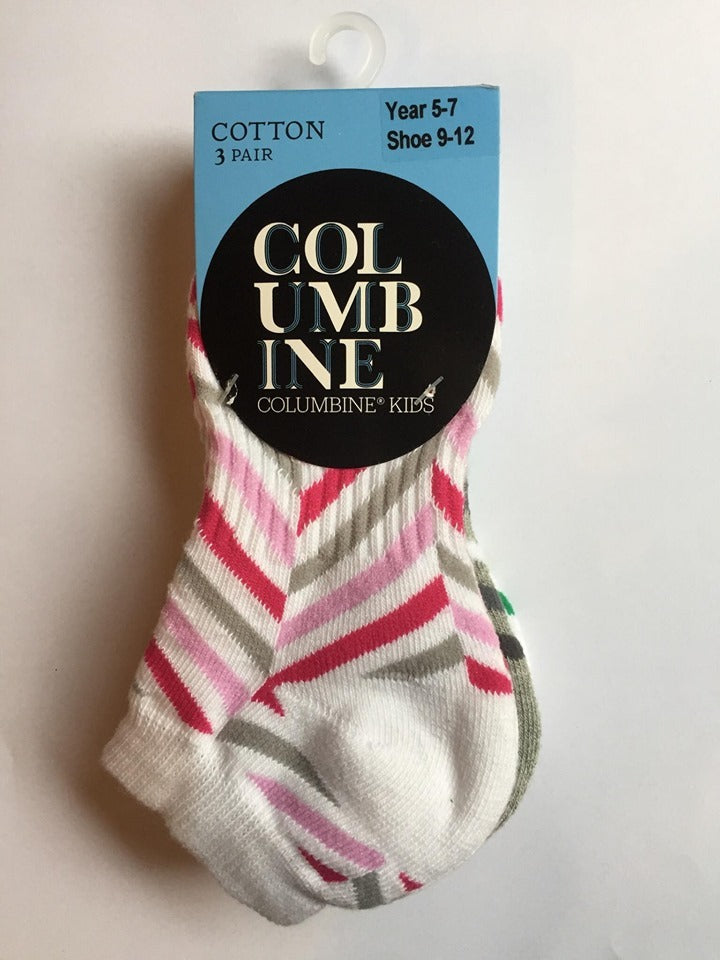 COLUMBINE | Girls sock Liner, 3-Pack, - 6717