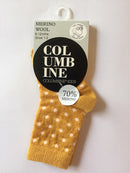 Columbine | Merino Crew  Spot Baby sock - Mustard
