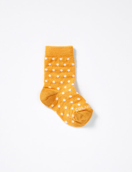 Columbine | Merino Crew  Spot Baby sock - Mustard