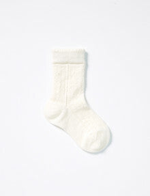 COLUMBINE | Texture Merino Crew Socks - Cream