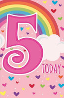 Card| Birthday Age 5 Female Rainbow