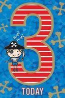 Card| Birthday Age 3 Boy Pirate