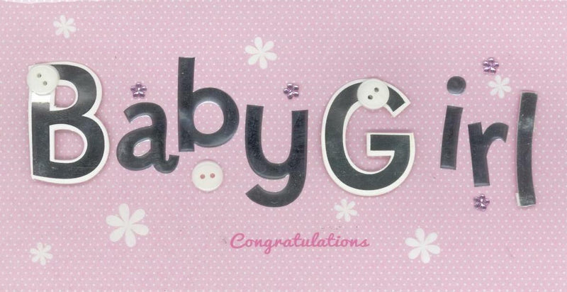 Card | Baby Girl Congratulations bling card