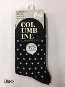 Columbine | Merino Crew Spot Childs sock - Black