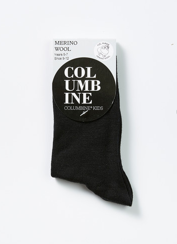 Columbine | Merino Crew Socks - Black