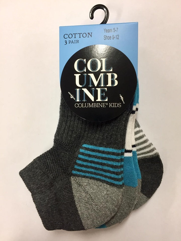 COLUMBINE | Boys Contrast Sole Socks - 3 Pack