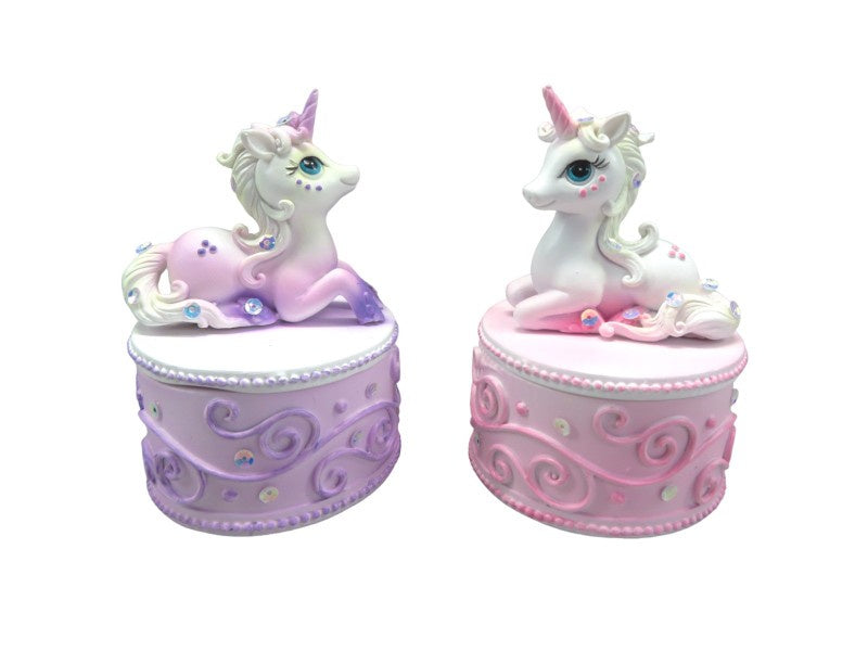 11cm Jewelled Unicorn Pin Box