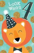 Card | Birthday Age 4 male Lion
