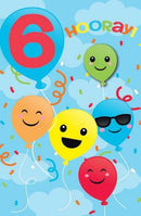 Card | Birthday Age 6 Balloons