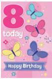 Card| Birthday Age 8 Female Butterflies