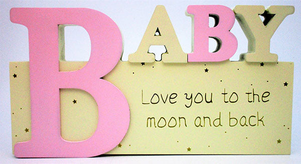 Baby Wooden Sign - Pink