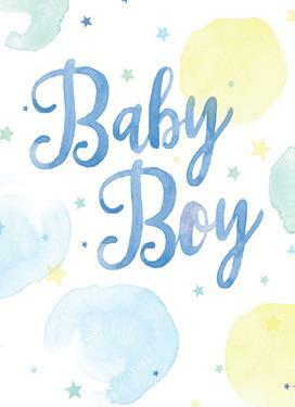 Tag Baby Boy Watercolour Card