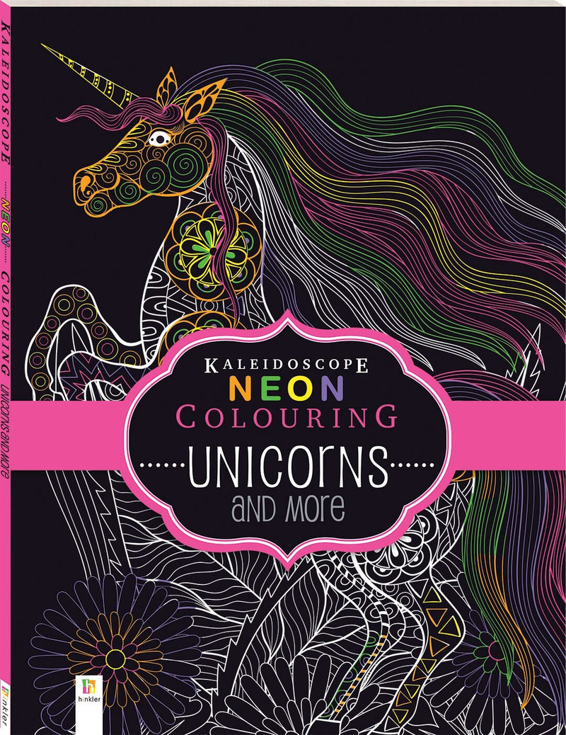 Kaleidoscope Neon Colouring Unicorns