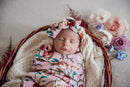 Snuggle Hunny | Pansy Heart Swaddle & Topknot Set - Unboxed