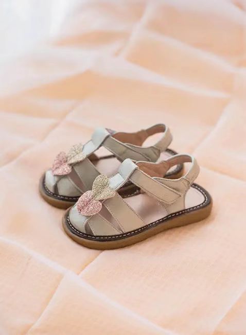 Little Chic | Silver w/Pink & Gold Heart Sandal