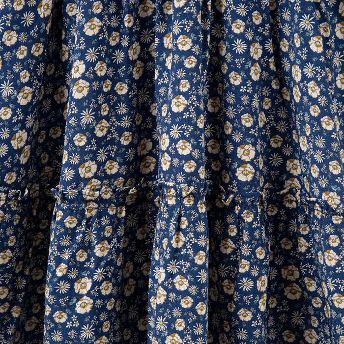 Designer Kidz | Caitlin L/S Floral Frill  Dress - Navy