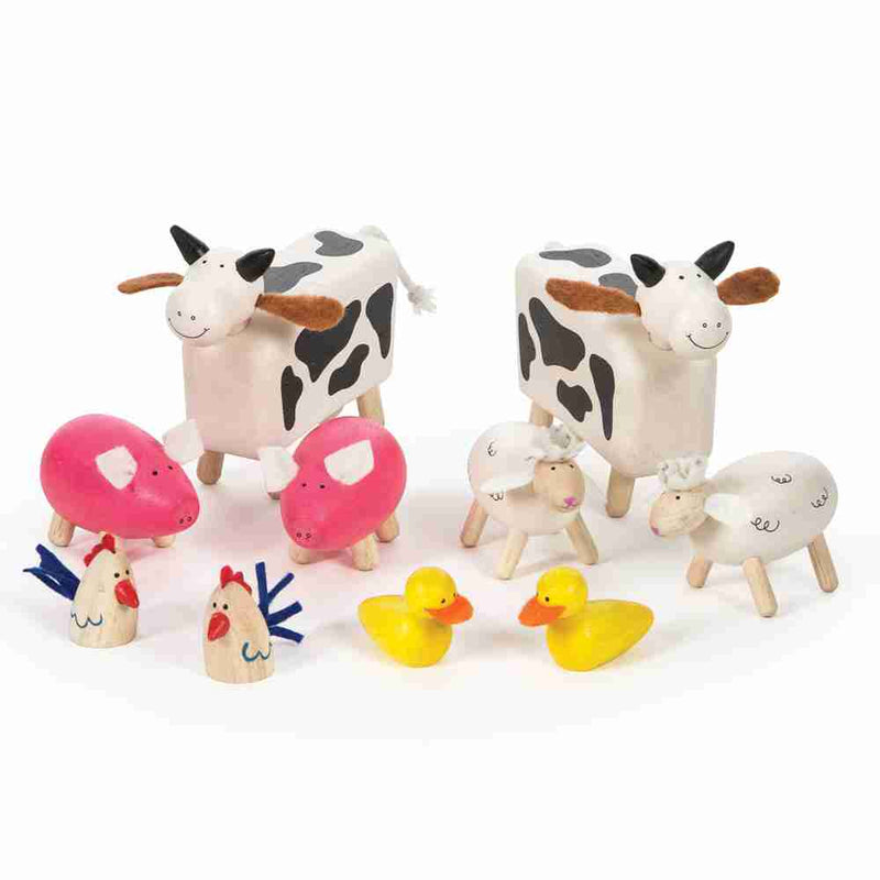 Tidlo Wooden Farm Animals - Boxed Set
