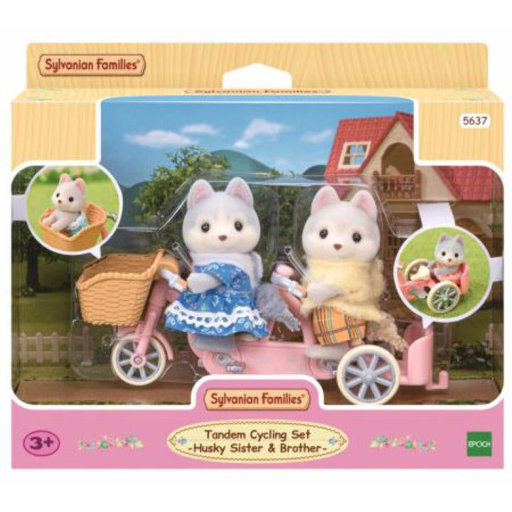 Sylvanian Families | Tandem Cycling Set -Husky Sister & Brother-