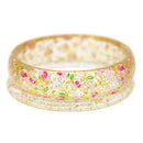 Pink Poppy - Floral Print Glitter Bangle