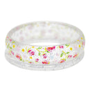 Pink Poppy - Floral Print Glitter Bangle