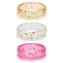 Pink Poppy - Floral Print Glitter Bangle