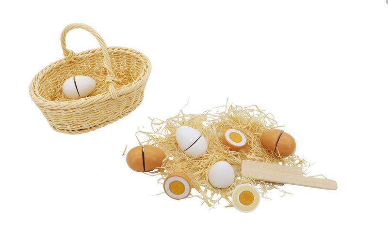 Toyslink Wooden Cutting Eggs in Basket