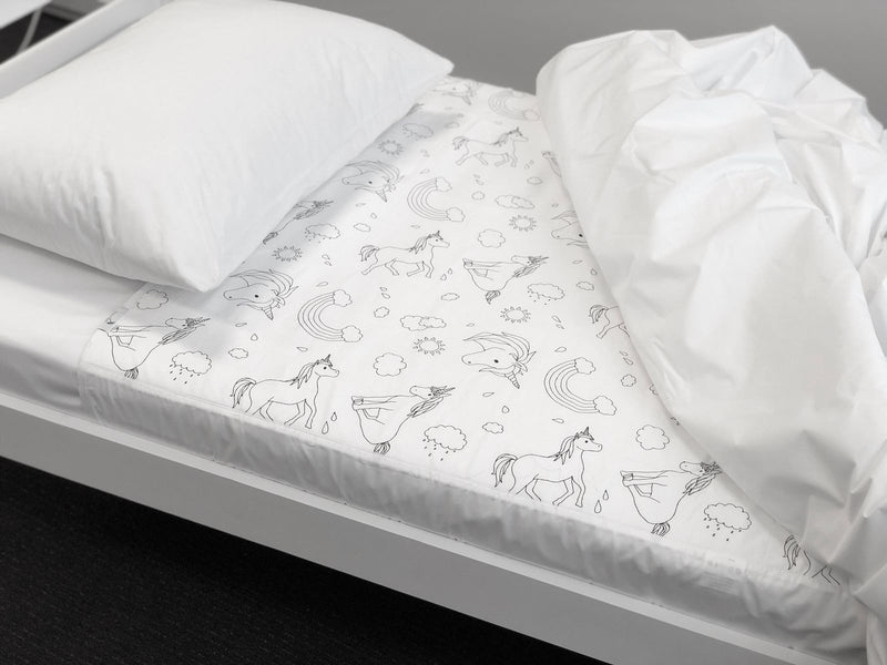 Brolly Sheet Single Size Bed Pad - Unicorn