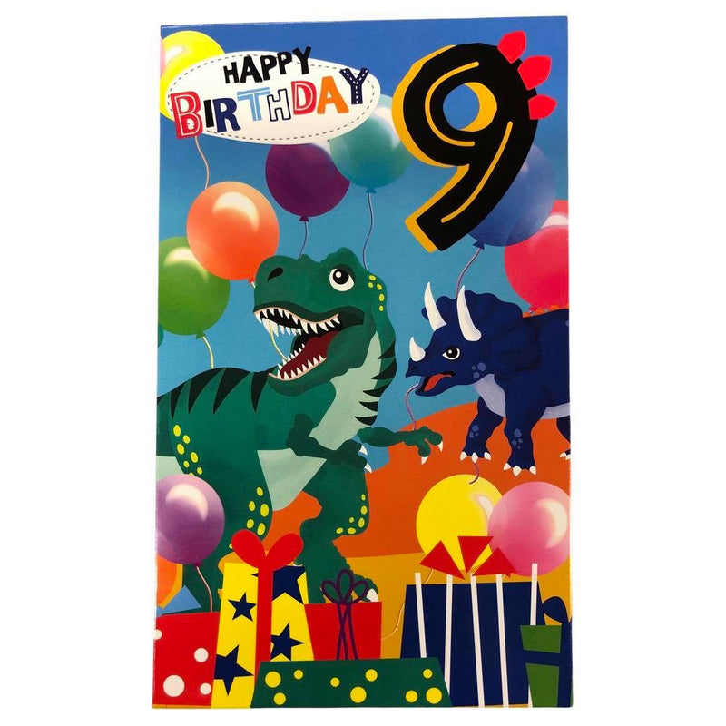 Birthday card - AGE 9YR DINO PARTY