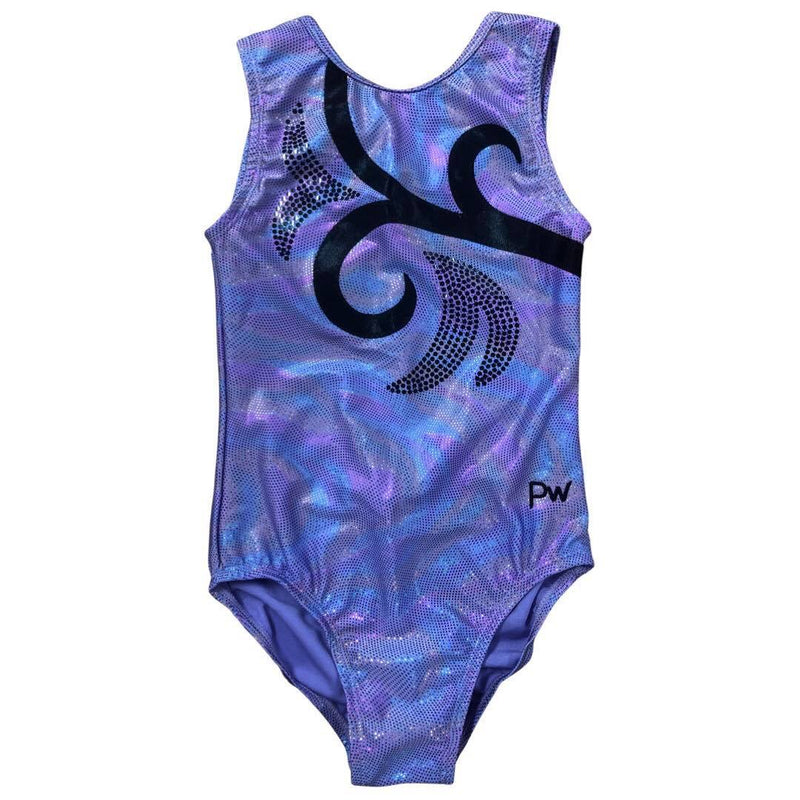 Gym Leotard Mauve/black Multi Foil - Purple