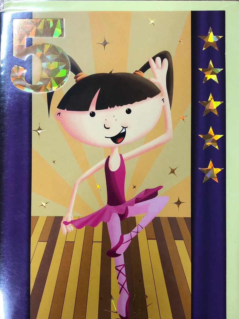 Deluxe 5th Birthday Ballerina card