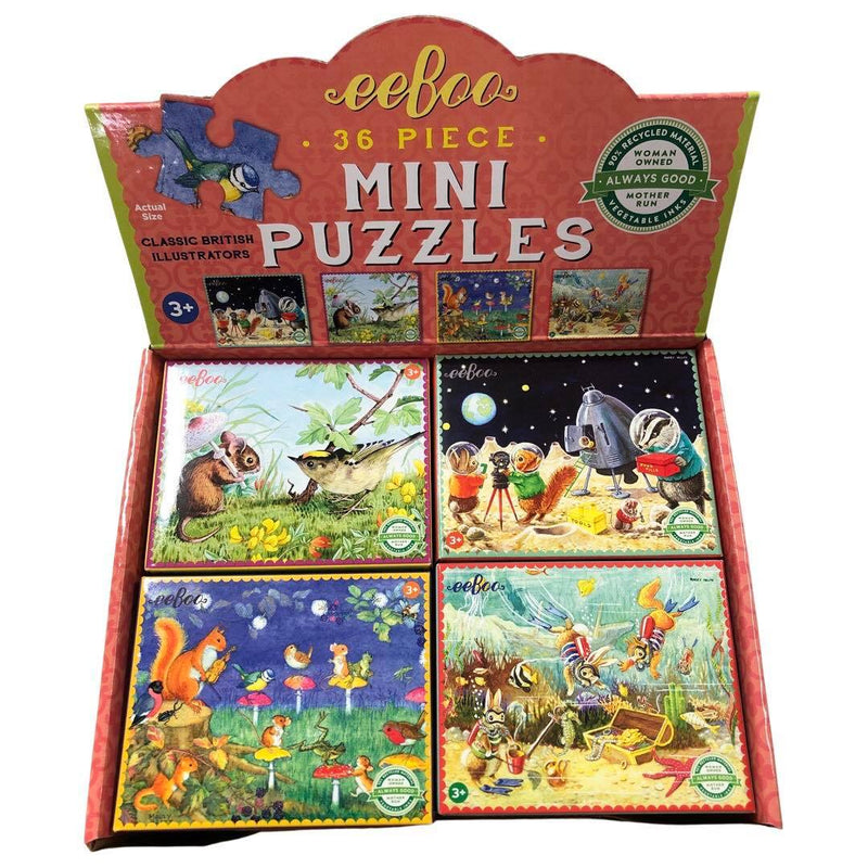 eeBoo | Mini Puzzles -36pc - Asstd