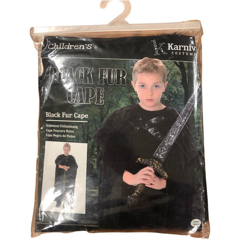Children's Black Fur Cape costume