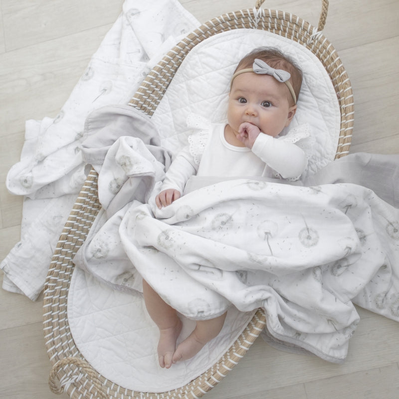 Living Textiles | Organic Muslin 2pk Wraps - Dandelion