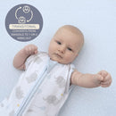 Living Textiles | Zip Up Swaddle 0-2 Tog- Mason Elephant - Asstd Sizes